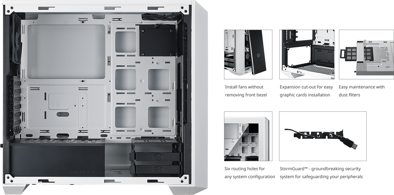 MasterBox 5 - White with DarkMirror Front Panel | Cooler Master